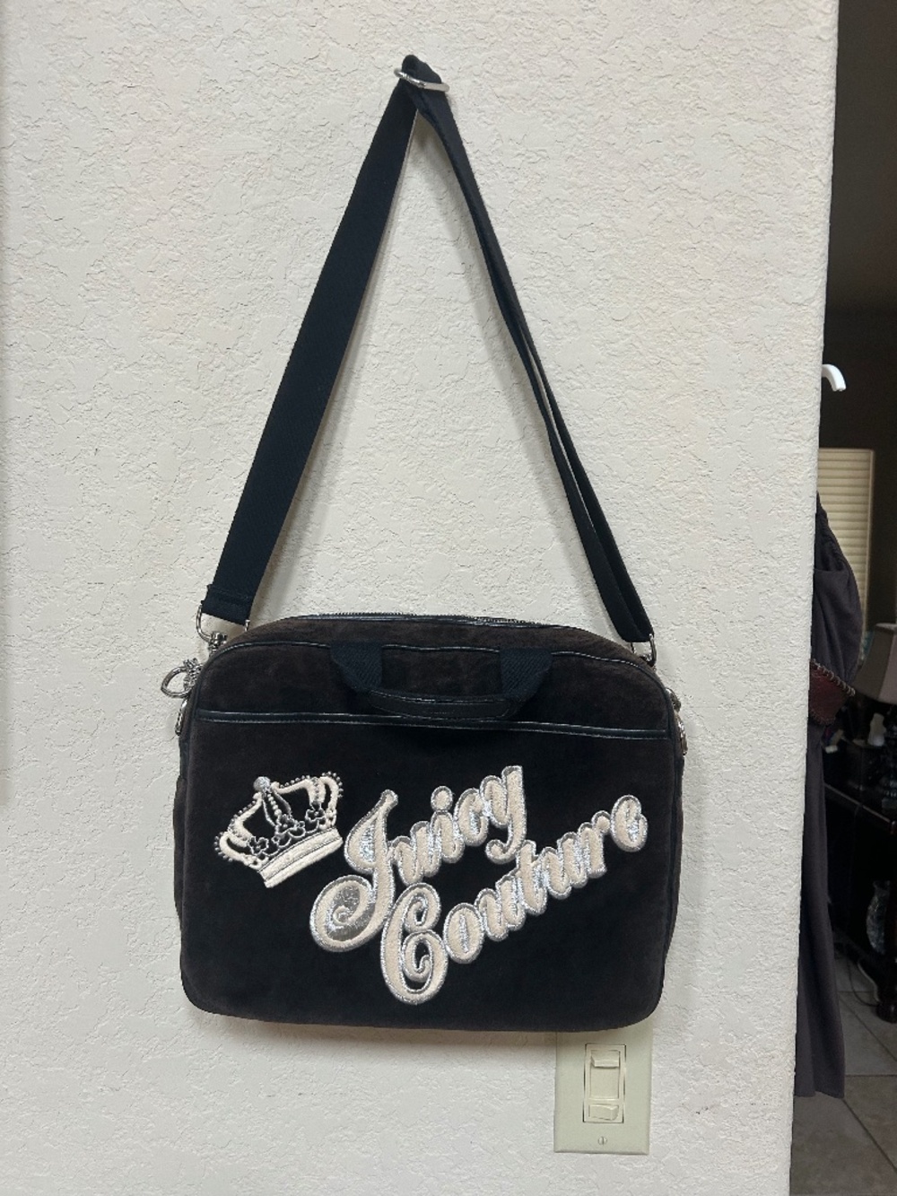 Juicy Couture Brown Velour Laptop Bag. Vintage